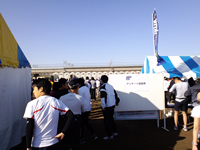 トイレに並ぶランナーたち
