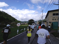 10キロの部の中間地点の表示