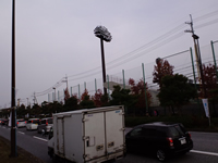 彦根総合運動場へとまっすぐ進む道