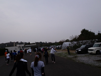 10kmの部のスタート地点へと急ぐ