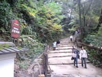 表門山道の石段を上る