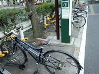 自転車で最寄り駅へ