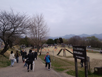 坂を下りて大会会場へ